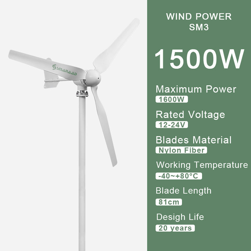 1500W Renewable Energy Wind Turbine Generator turbines