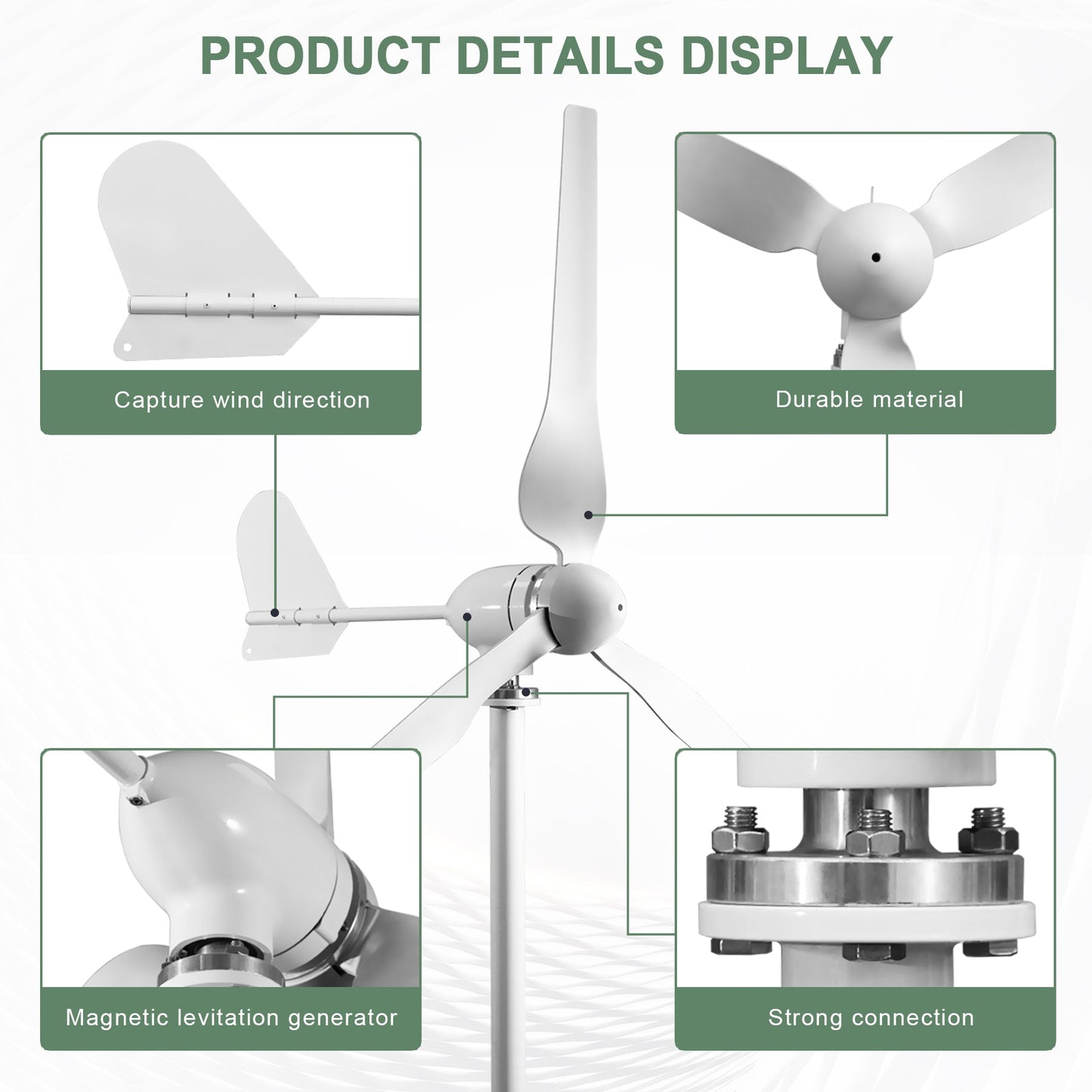 1500W Renewable Energy Wind Turbine Generator turbines