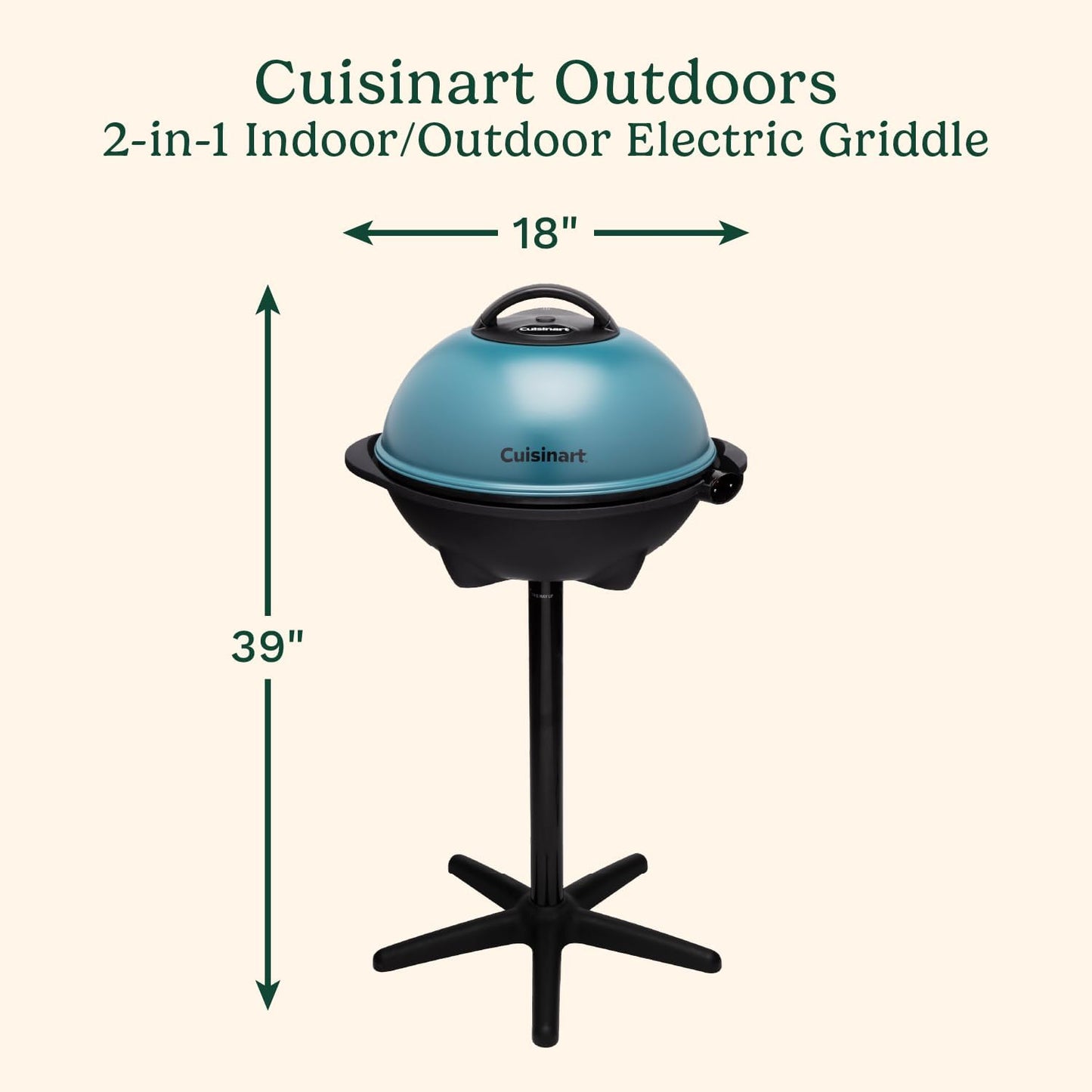 2-in-1 Portable BBQ with Nonstick Cooking Surface