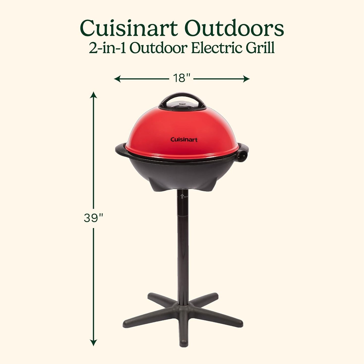 2-in-1 Portable BBQ with Nonstick Cooking Surface