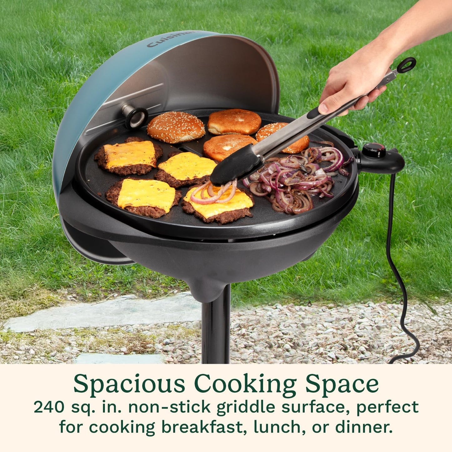 2-in-1 Portable BBQ with Nonstick Cooking Surface