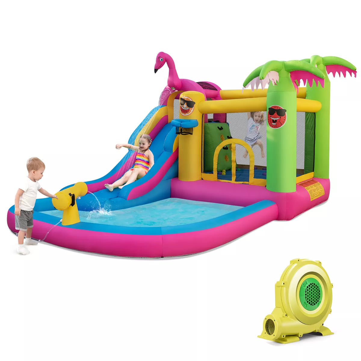 💥 JUST $39!👉Inflatable Mighty Bounce House Jumper with Air Blower+with blower