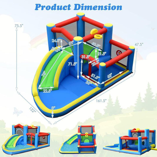 💥 JUST $39!👉Inflatable Mighty Bounce House Jumper with Air Blower+with blower