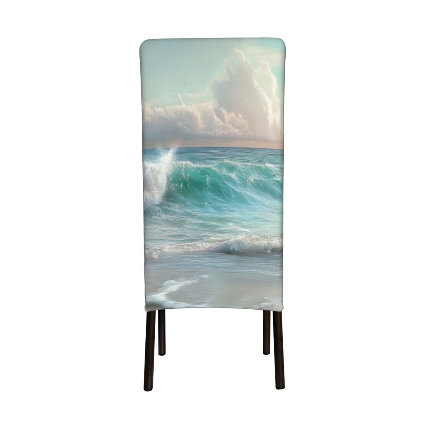 Ocean Theme Stretch Dining Chair Cover – Washable High Back Slipcover for Home, Banquet, Wedding & Hotel Use
