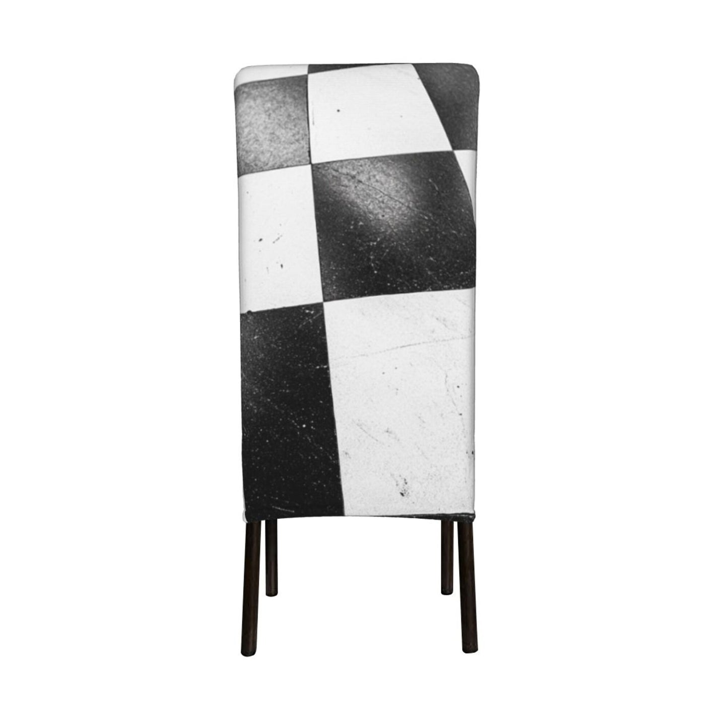 Black and White Checkerboard High Back Chair Cover – Stretch Dining Chair Slipcover for Banquet, Wedding & Home Use