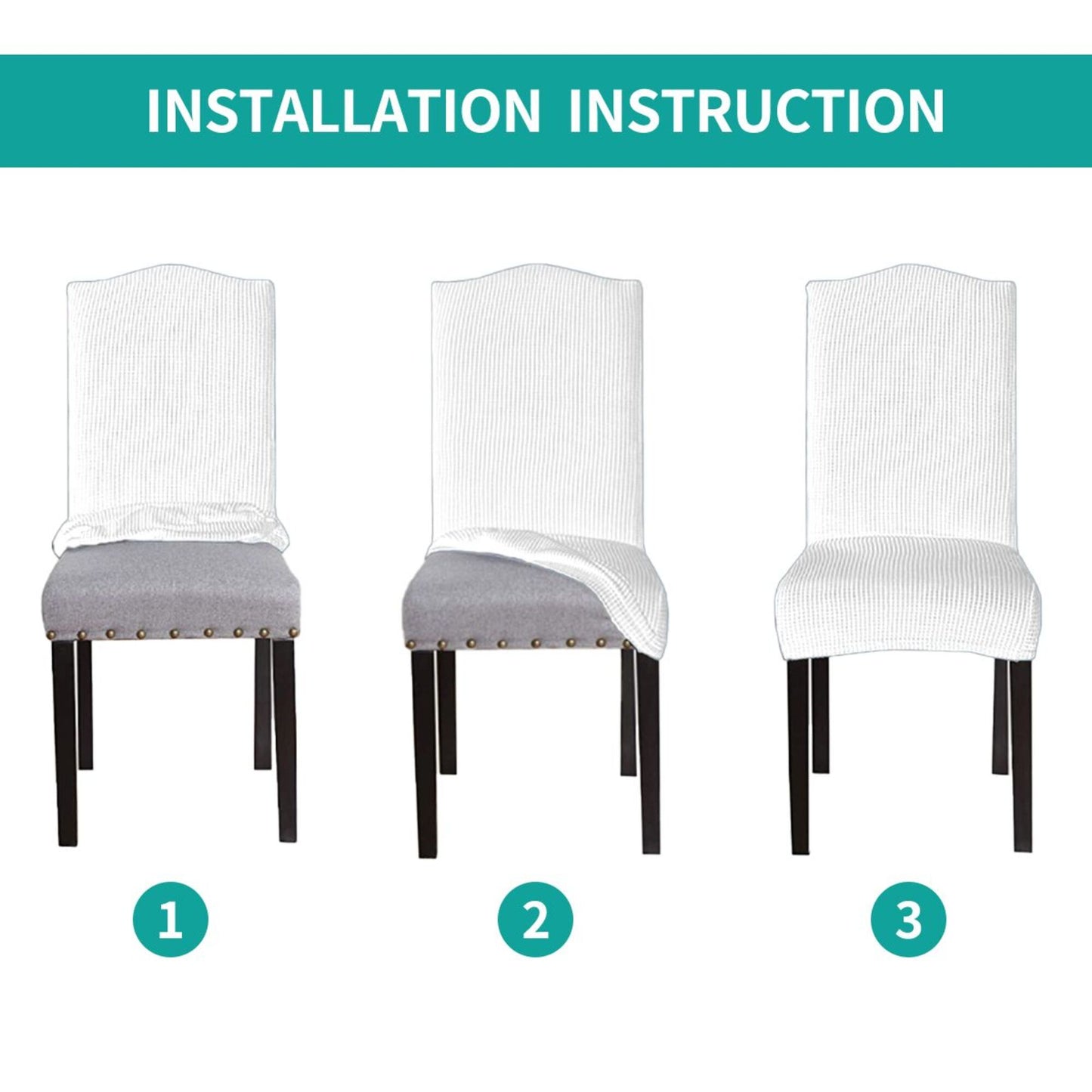 Black and White Checkerboard High Back Chair Cover – Stretch Dining Chair Slipcover for Banquet, Wedding & Home Use