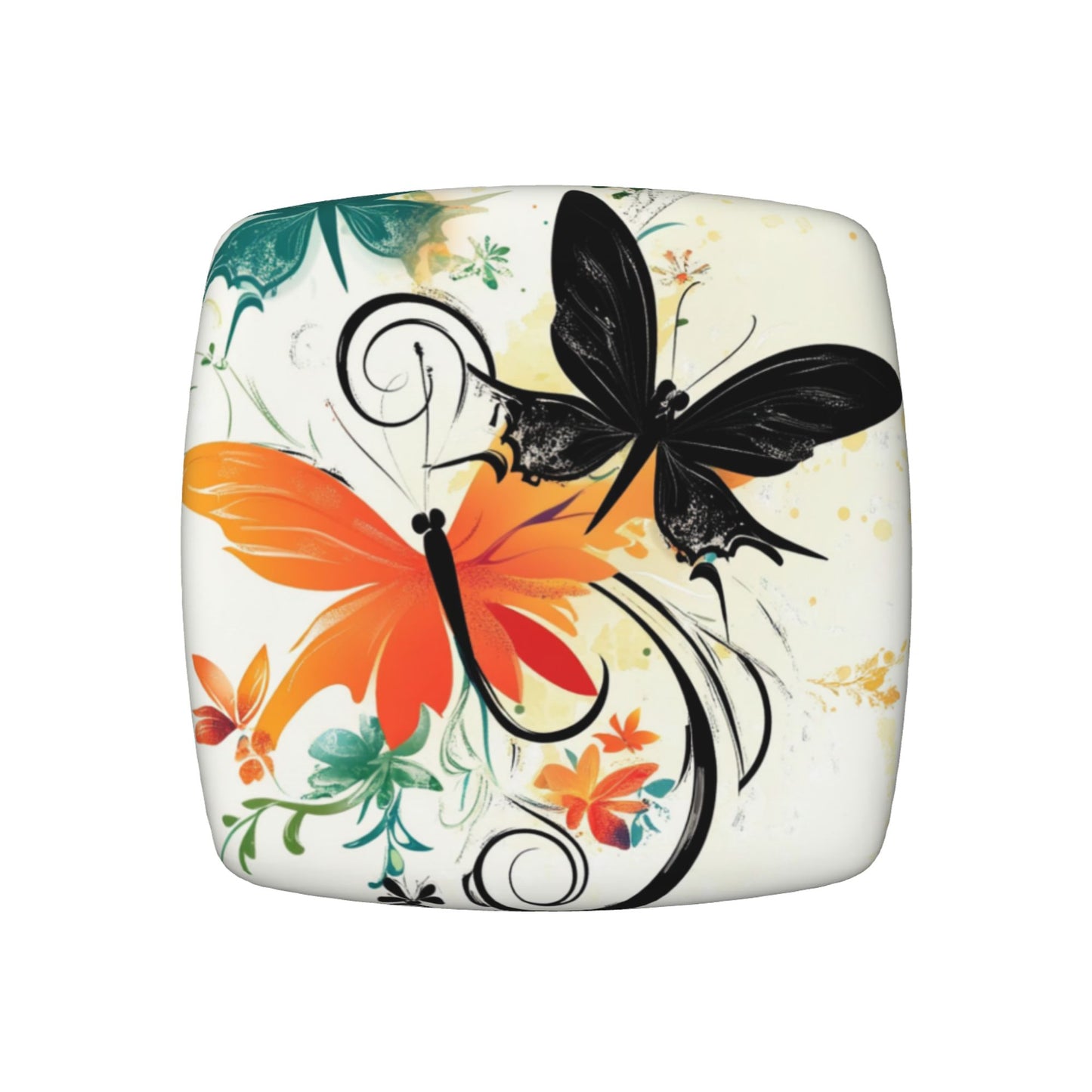 Butterfly Floral Pattern Chair Seat Covers (Set of 6)