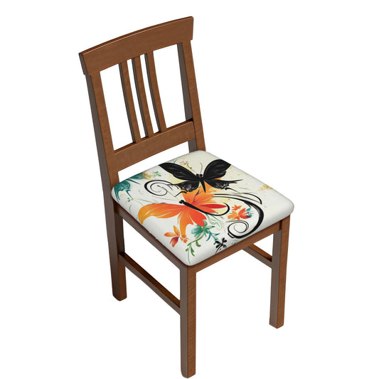 Butterfly Floral Pattern Chair Seat Covers (Set of 6)