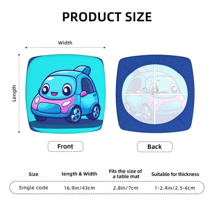 Cute Cartoon Car Chair Seat Cushion Covers (Set of 6) – 16.9"x16.9", Stretchable & Non-Slip