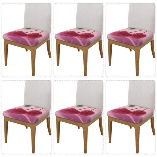 Cherry Pattern Chair Seat Cushion Covers Set of 6 – 16.9x16.9in Stretch Washable Elastic Seat Protector for Dining Room, Office, Café