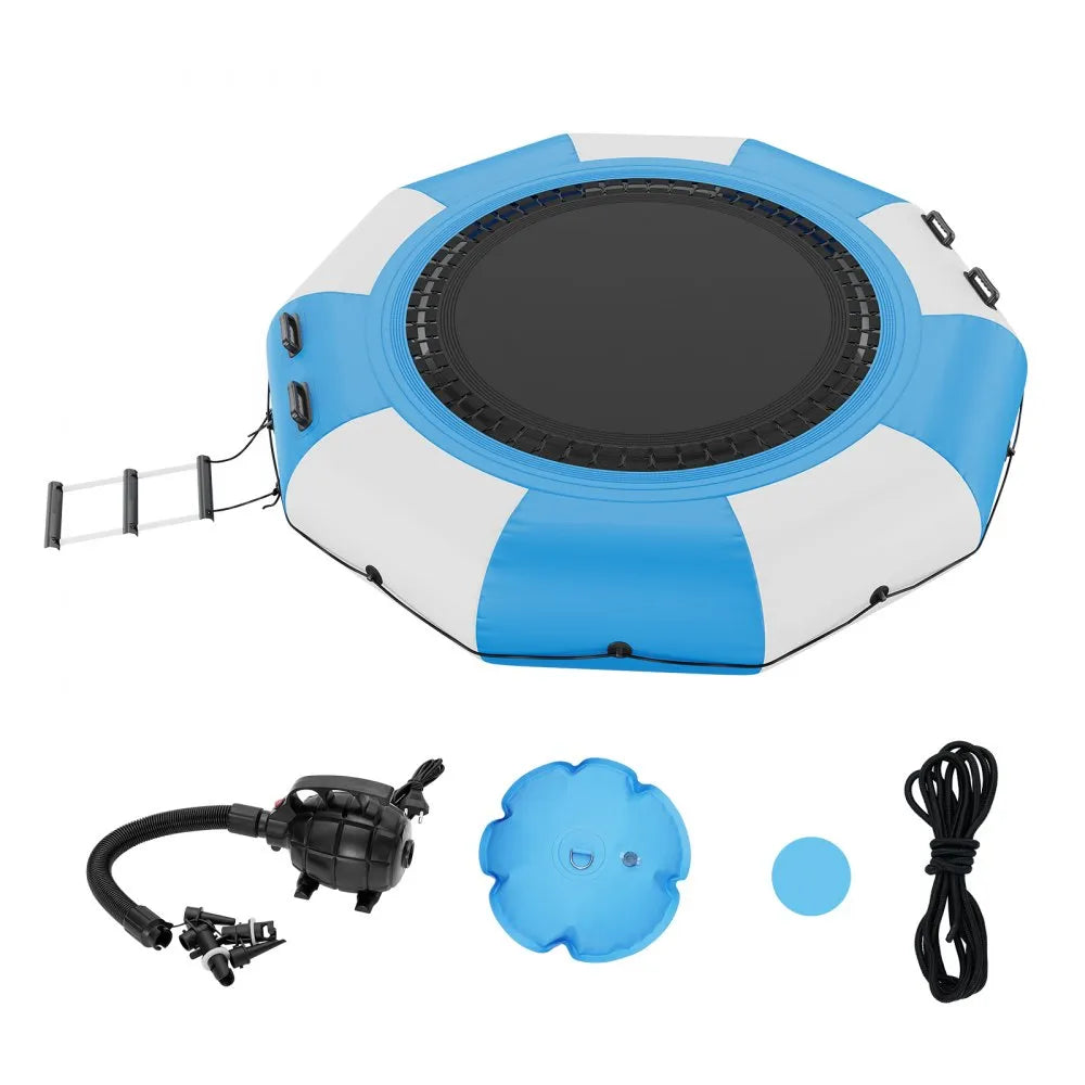 Inflatable Water Trampoline, 10FT/15FT/17FT Recreational Water Bouncer with Electric Pump
