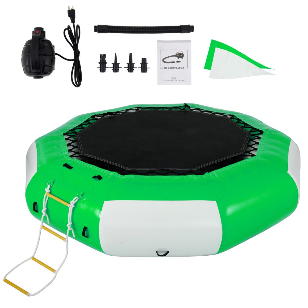 Inflatable Water Trampoline, 10FT/15FT/17FT Recreational Water Bouncer with Electric Pump