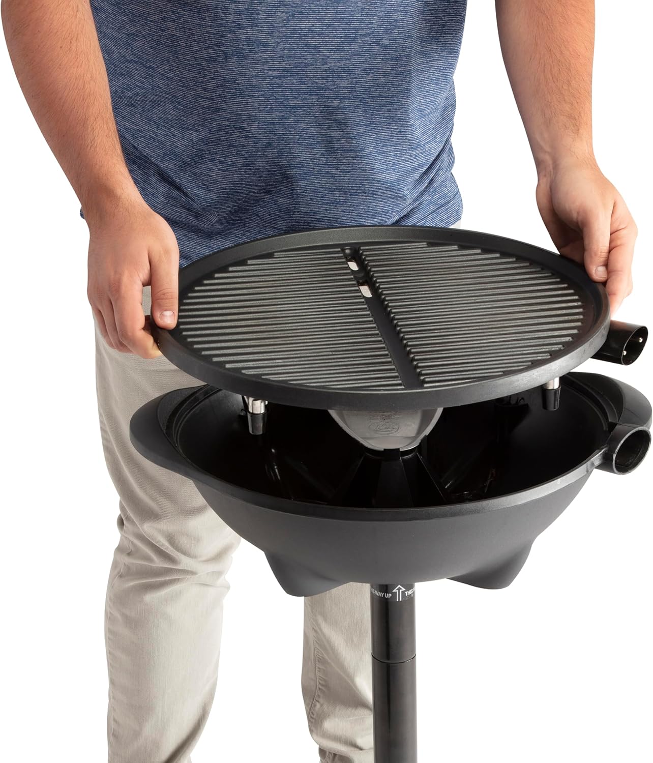 2-in-1 Portable BBQ with Nonstick Cooking Surface