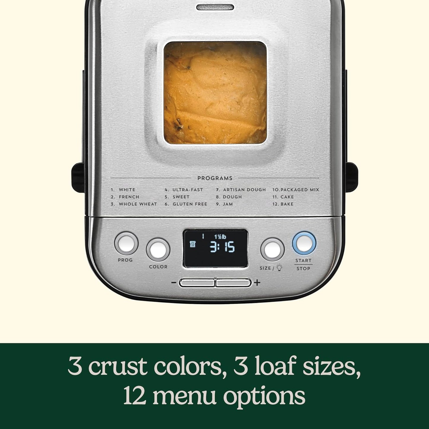 Bread Maker Machine, Compact and Automatic, Customizable Settings