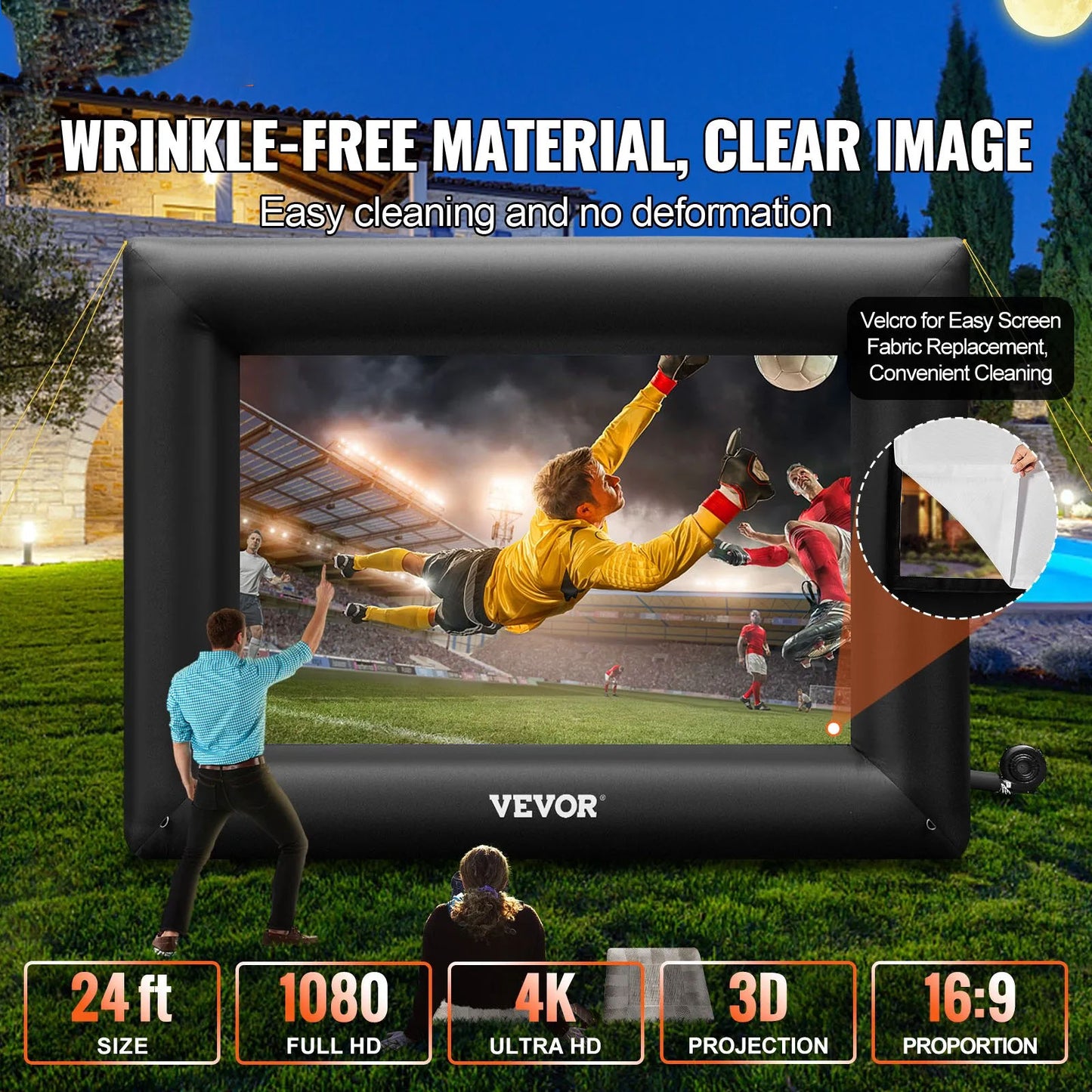 Inflatable Movie Screen 24FT（288inch） Inflatable Projector Screen for outside with