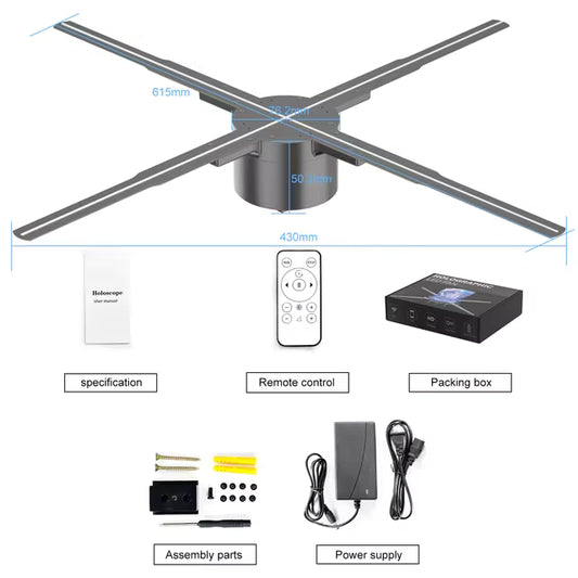 3D LED fan holographic display
